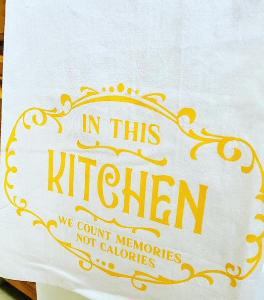 In this Kitchen, Flour Towel decorative and great for Drying