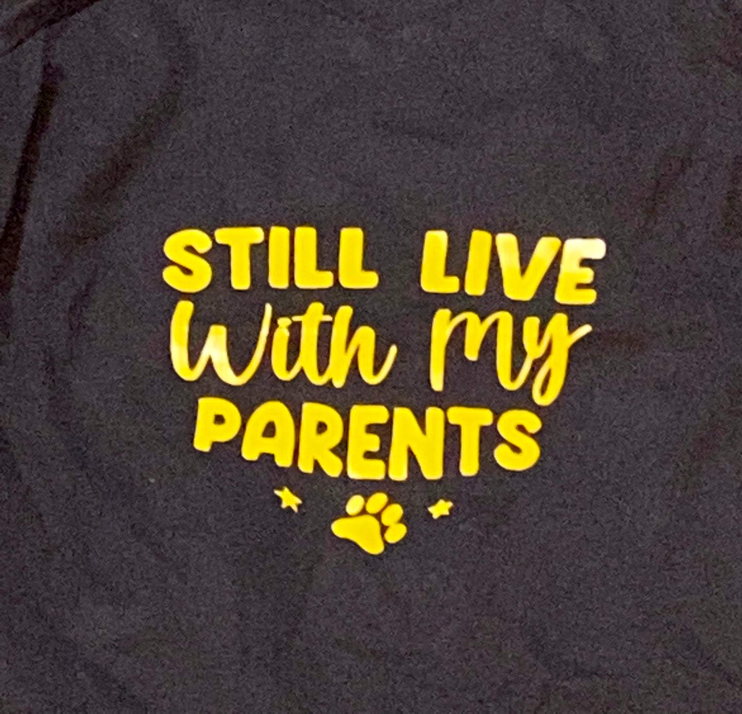 Dog T Shirt, Still live with my Parents Humor Large