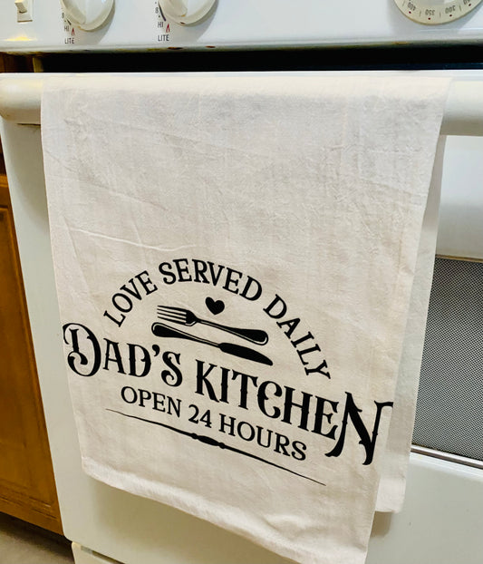 Dads Kitchen Tea Towel, Flour Towel Decor, good for drying