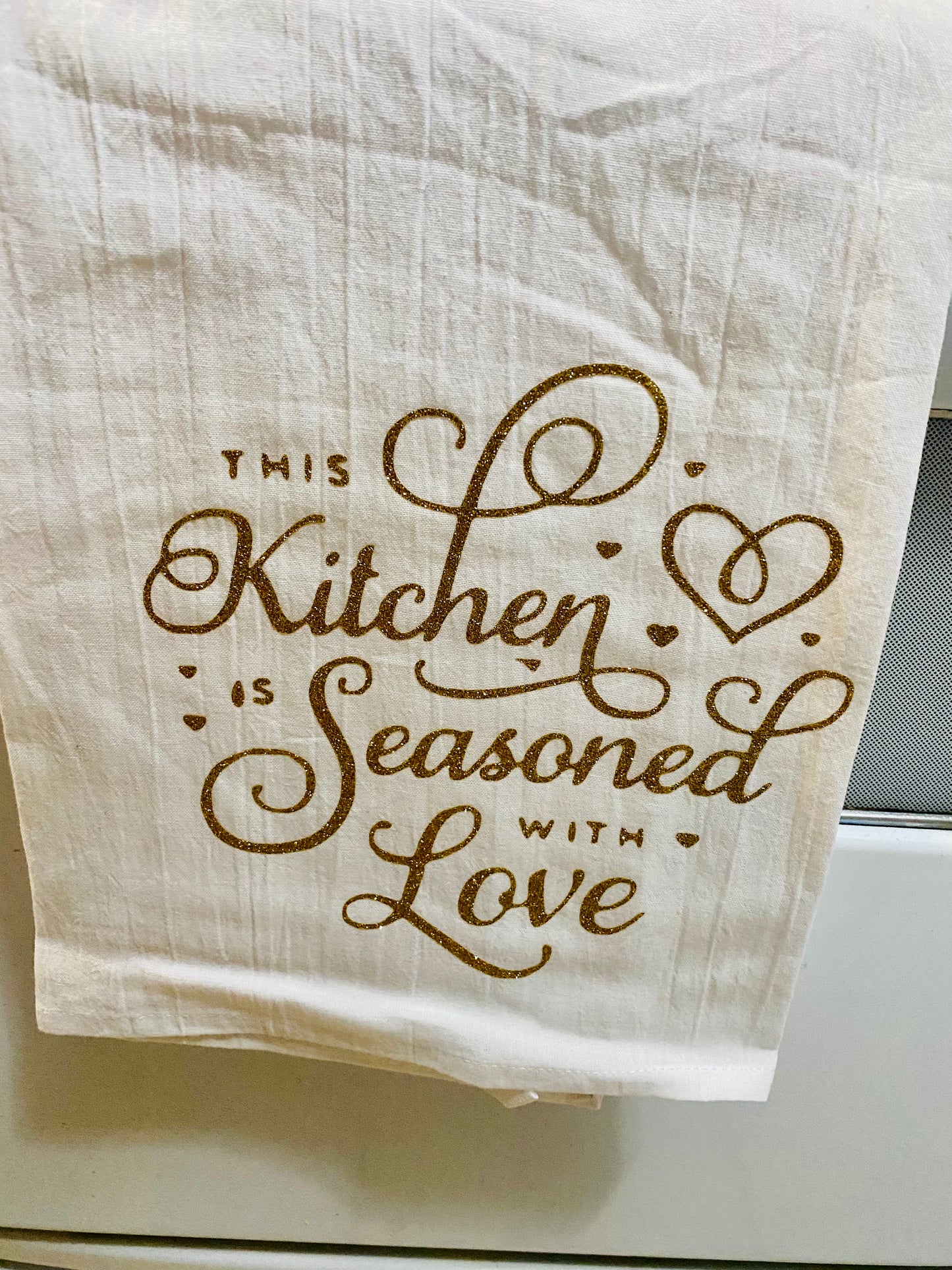 This Kitchen is Seasoned with Love Tea Towel, Flour Towel Decor, good for drying