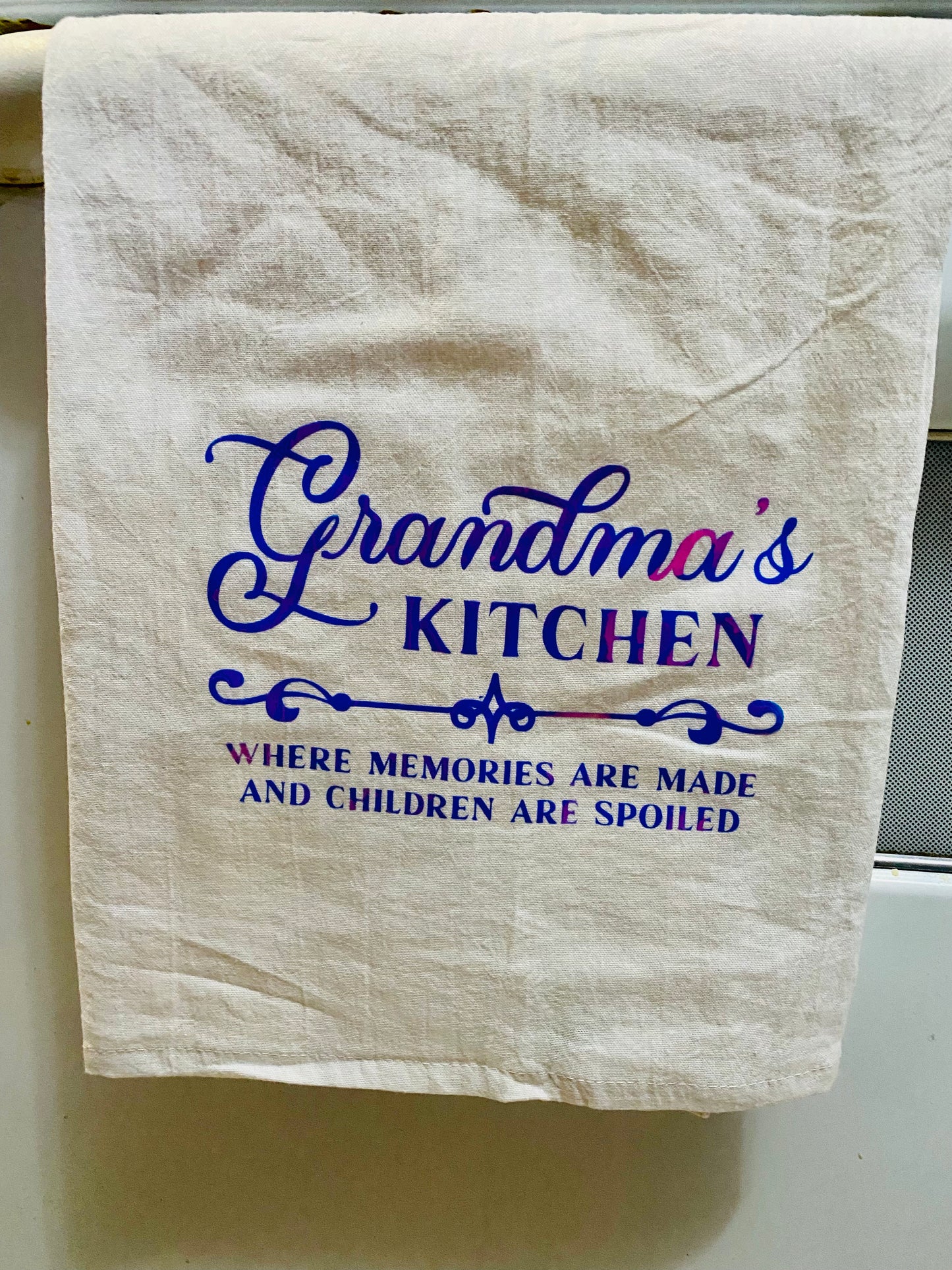 Grandmas Kitchen Tea Towel, Flour Towel Decor, good for drying